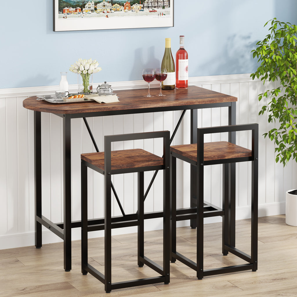 3-Piece Bar Table Set, 39.4 Marble White J9377