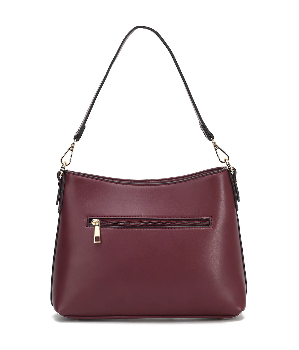 Black Vegan Leather Hobo Bag T25594