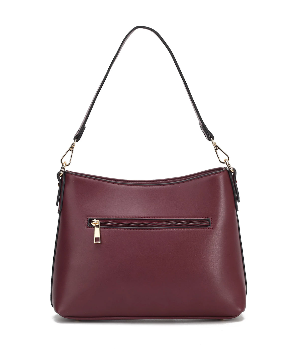 Black Vegan Leather Hobo Bag T25594