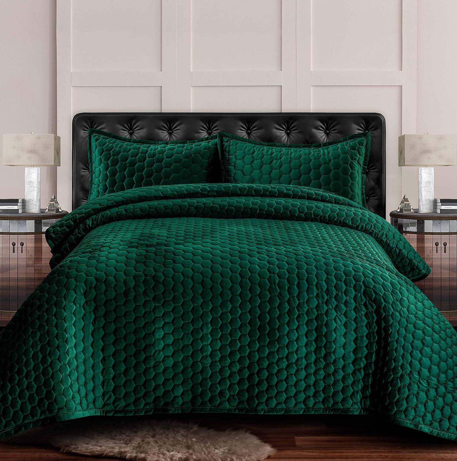 Velvet Oversized Quilt Set, Queen, Camel S93360