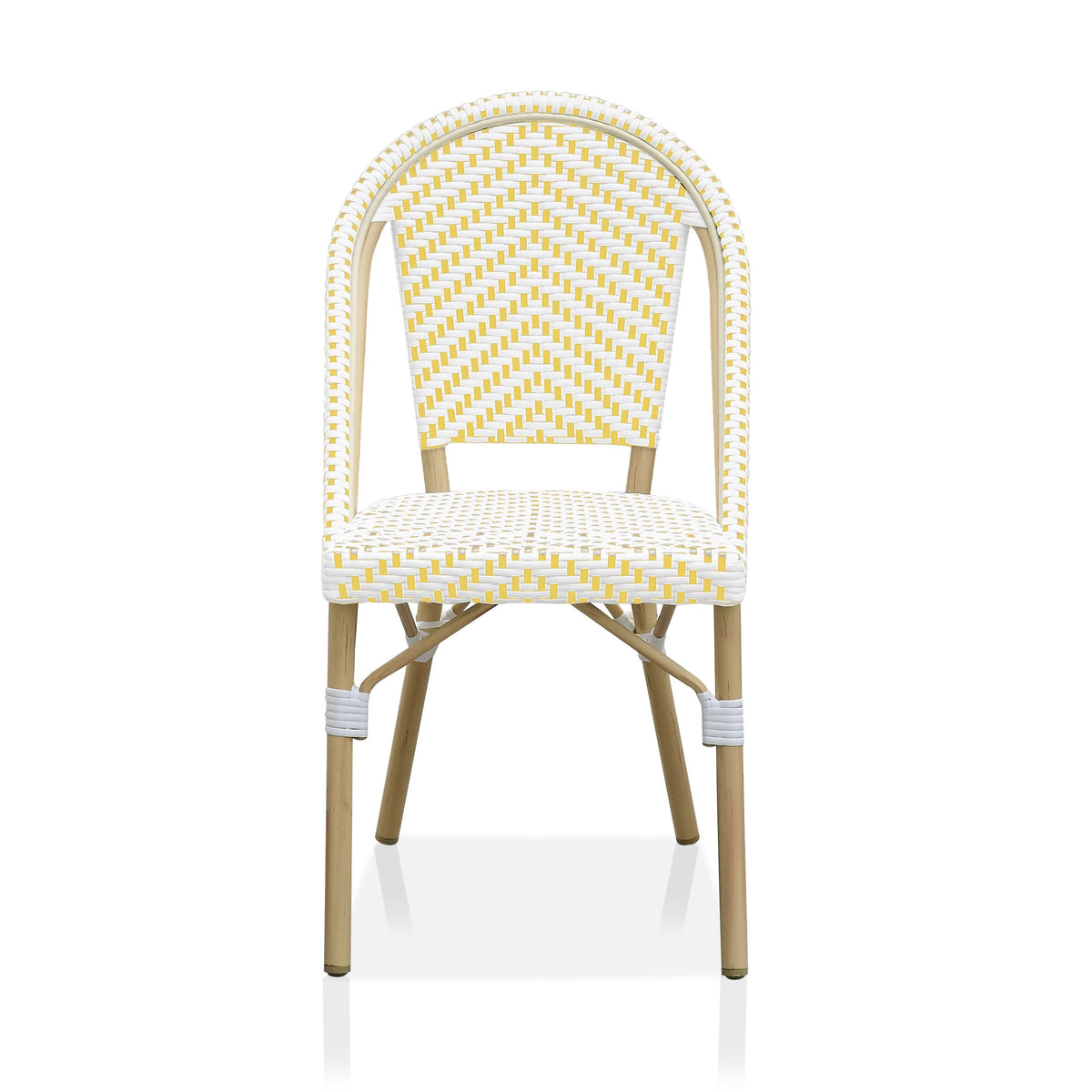 Natural Tone Patio Bistro Chairs (Set of 2) - Blue & White J5981