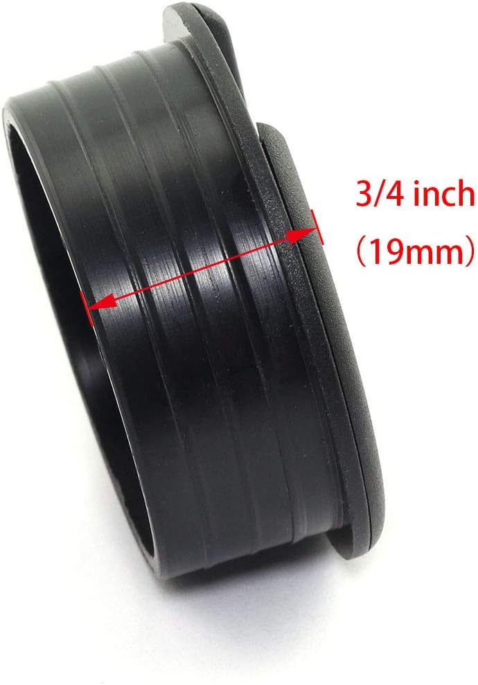 Black Plastic Desk Cable Grommets Pack of 2 C63035