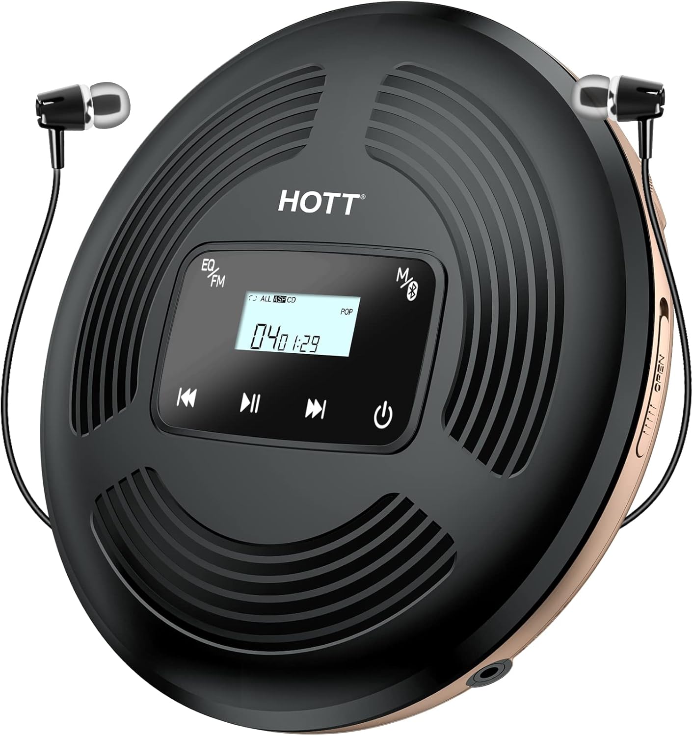 Portable CD Player with Bluetooth FM Transmitter AUX Output Rechargeable 1800mah X710687