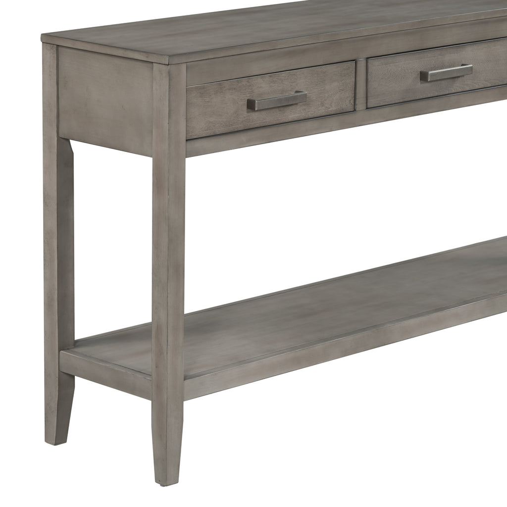 59.1" Long Console Table with 3 Drawers and Storage Shelf A866236