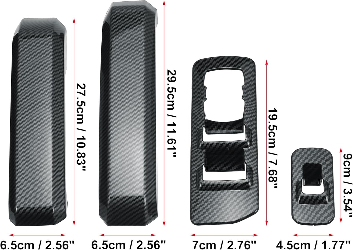 ABS Carbon Fiber Pattern Window Lift Trim Switch Panel Cover Black Pack of 2 I4145