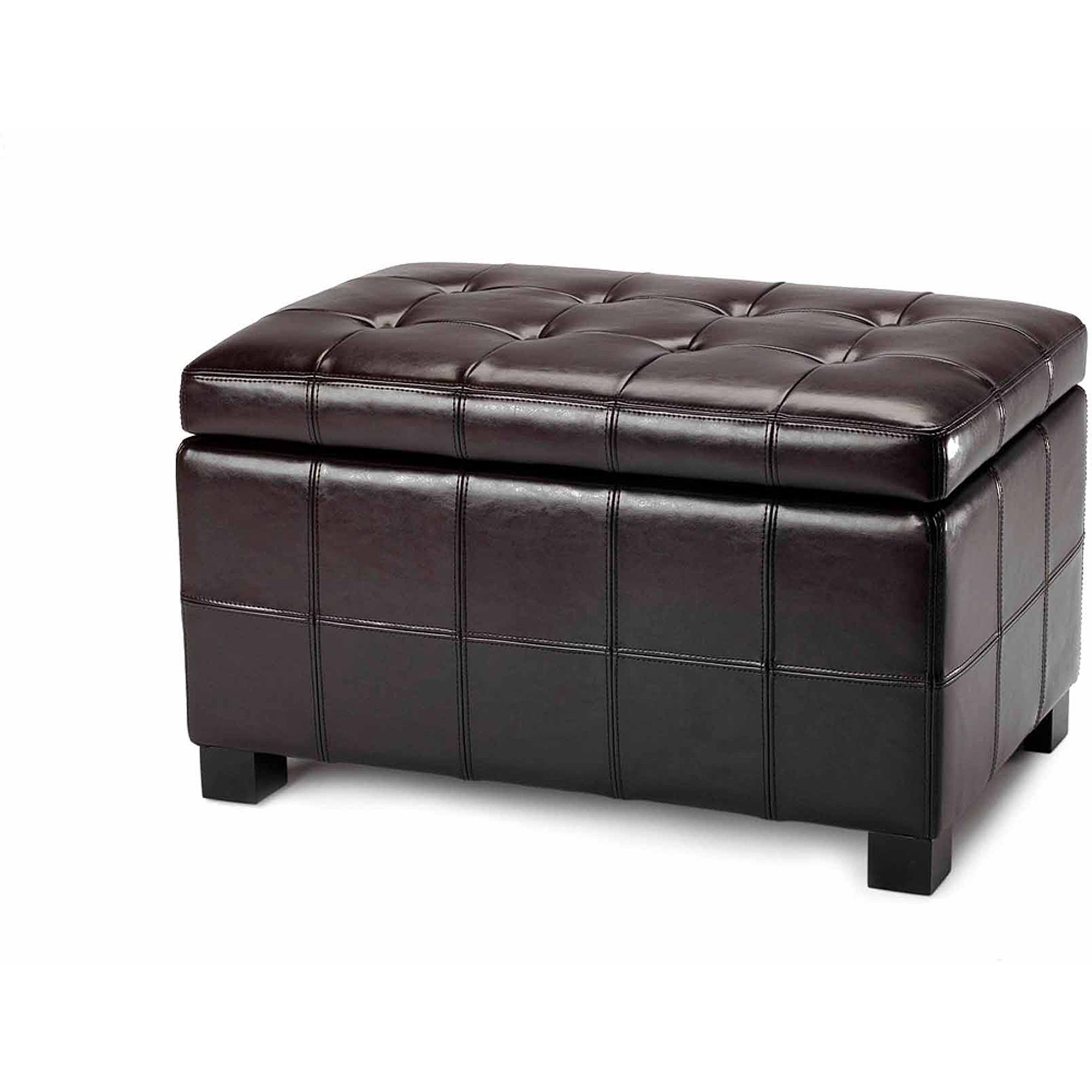 Rustic Flip Top Tufted Storage Bench, Brown O942