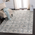 Geometric Floral Area Rug, Cream/Grey, 5'3" x 7'7" B7125