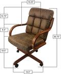 Rawhide Microsuede Swivel Tilt Caster Arm Chair V4816