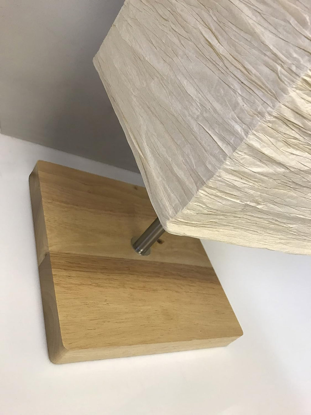 Table Lamp, 25 in., Natural Rubber Wood/Steel Accents W764417