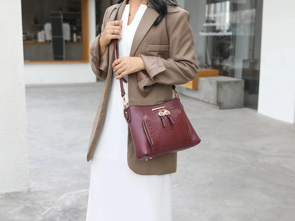 Black Vegan Leather Hobo Bag T25594