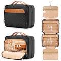 Navy Hanging Toiletry Bag with 8 Leak Proofing Silicone Bottle Covers Y40421