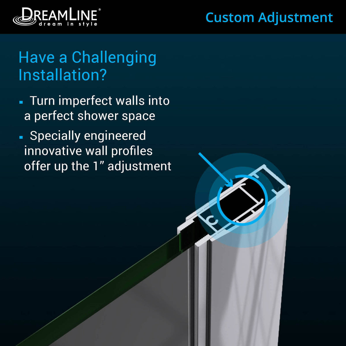 Satin Black Frameless Hinged Shower Door D251558