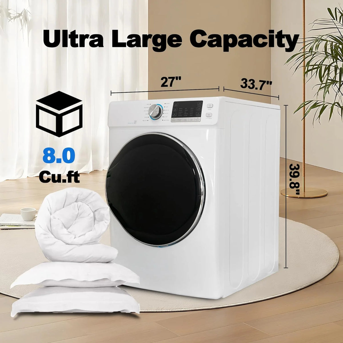 8 Cu ft Electric Front Load Dryer O8304