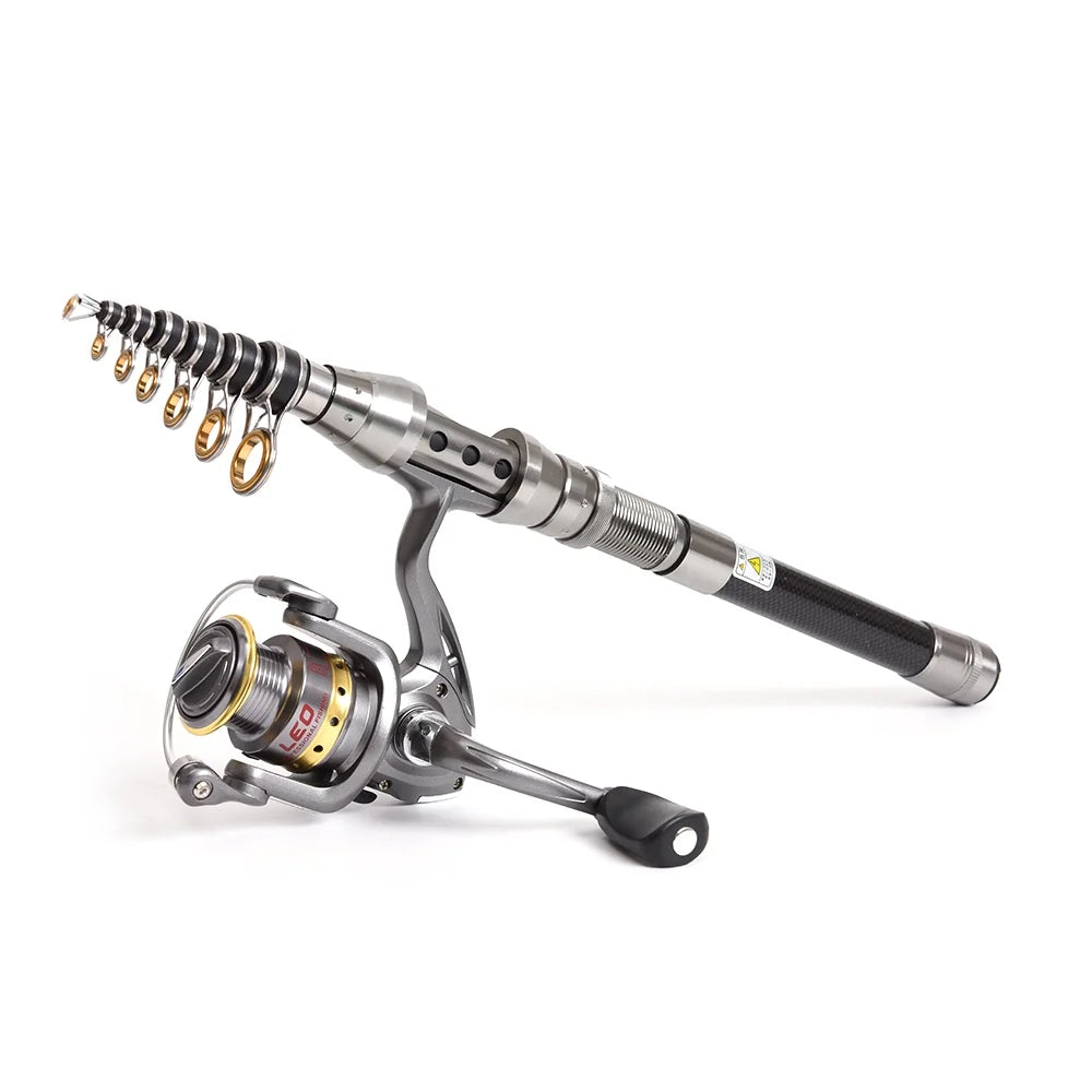 Telescopic Carbon Fiber Fishing Rod and Reel Combo E530855