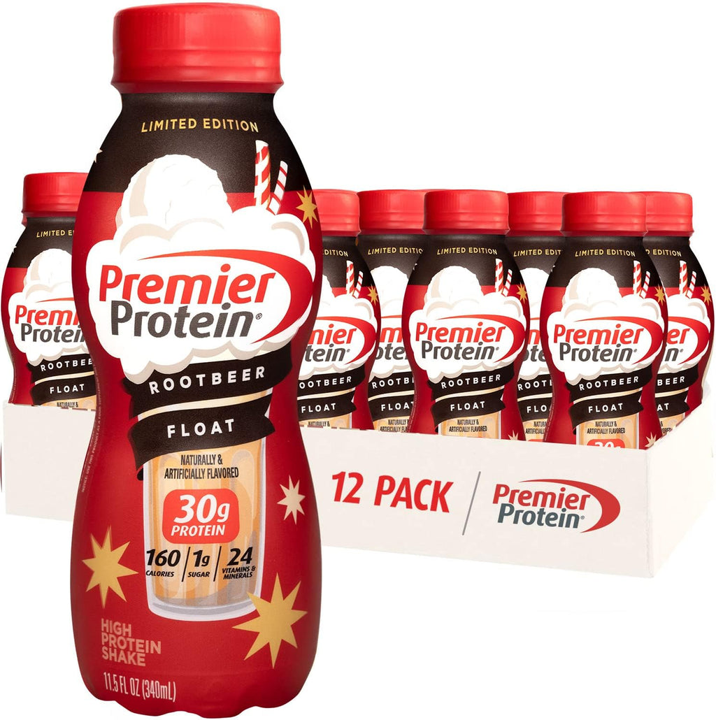 Root Beer Float & Cinnamon Roll Flavors Protein Shake, 30g Protein, 1g Sugar, 11.5 oz, 12 Pack I8611