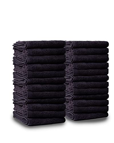 Black Pack of 24 Cotton Towels A3706