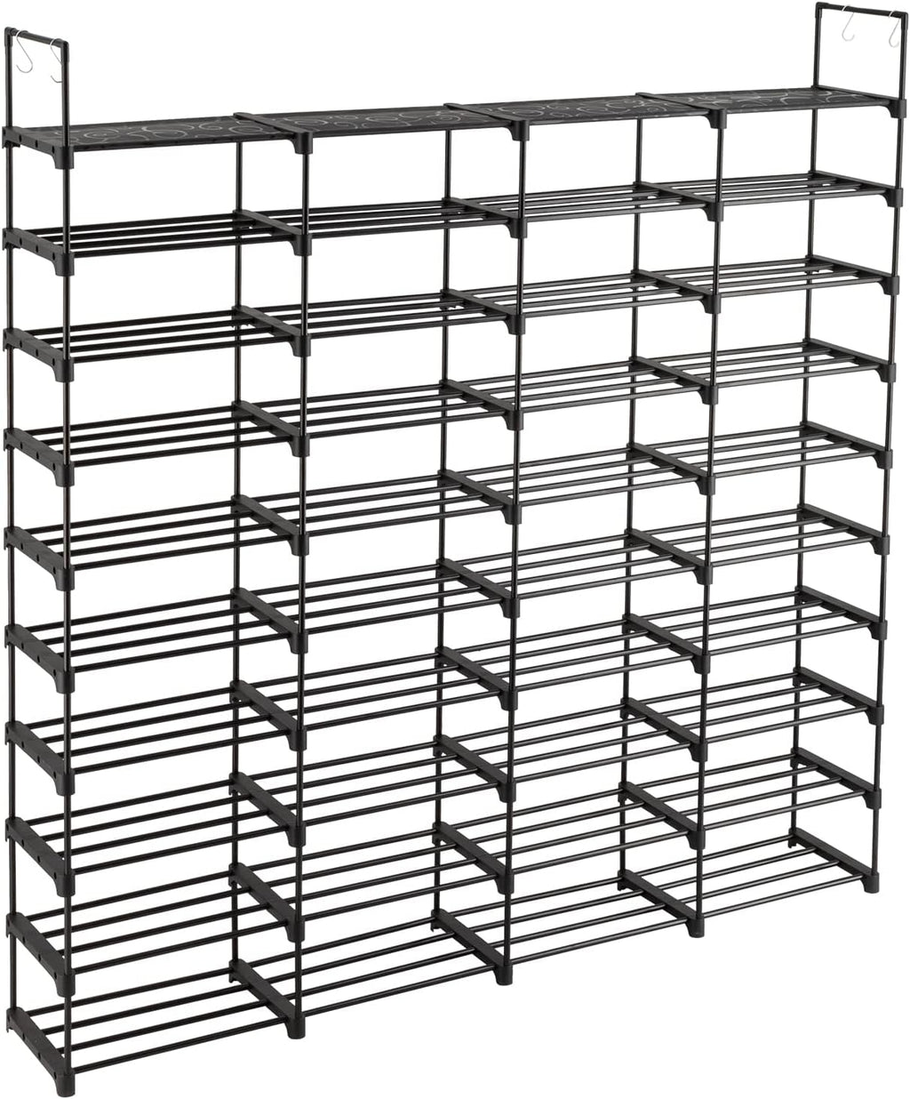 Black 80 Pairs Metal Shoe Rack G721703