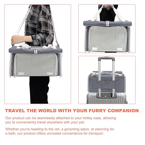 Grey Soft Collapsible Cat Carrier N7512