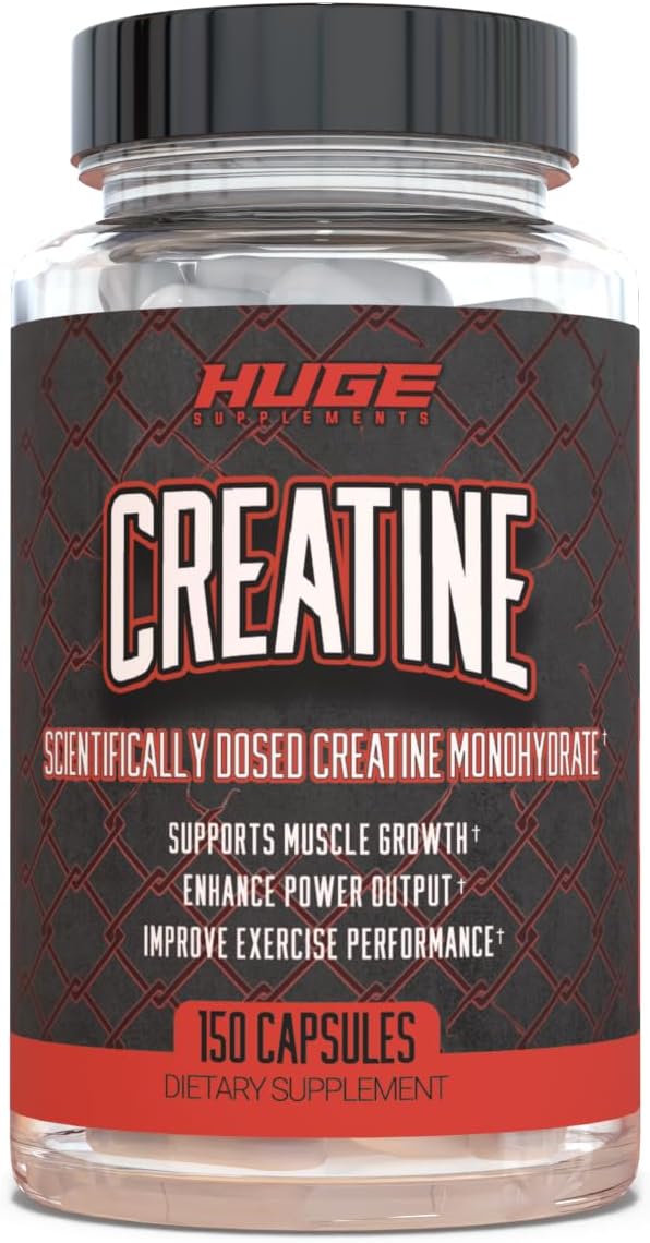 Creatine Monohydrate Pills, 5g Per Serving, 30 Servings F40508