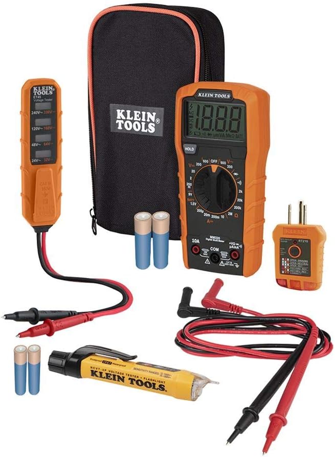 Non-Contact Voltage Tester Digital Multimeter Receptacle Tester with Carrying Case O50533