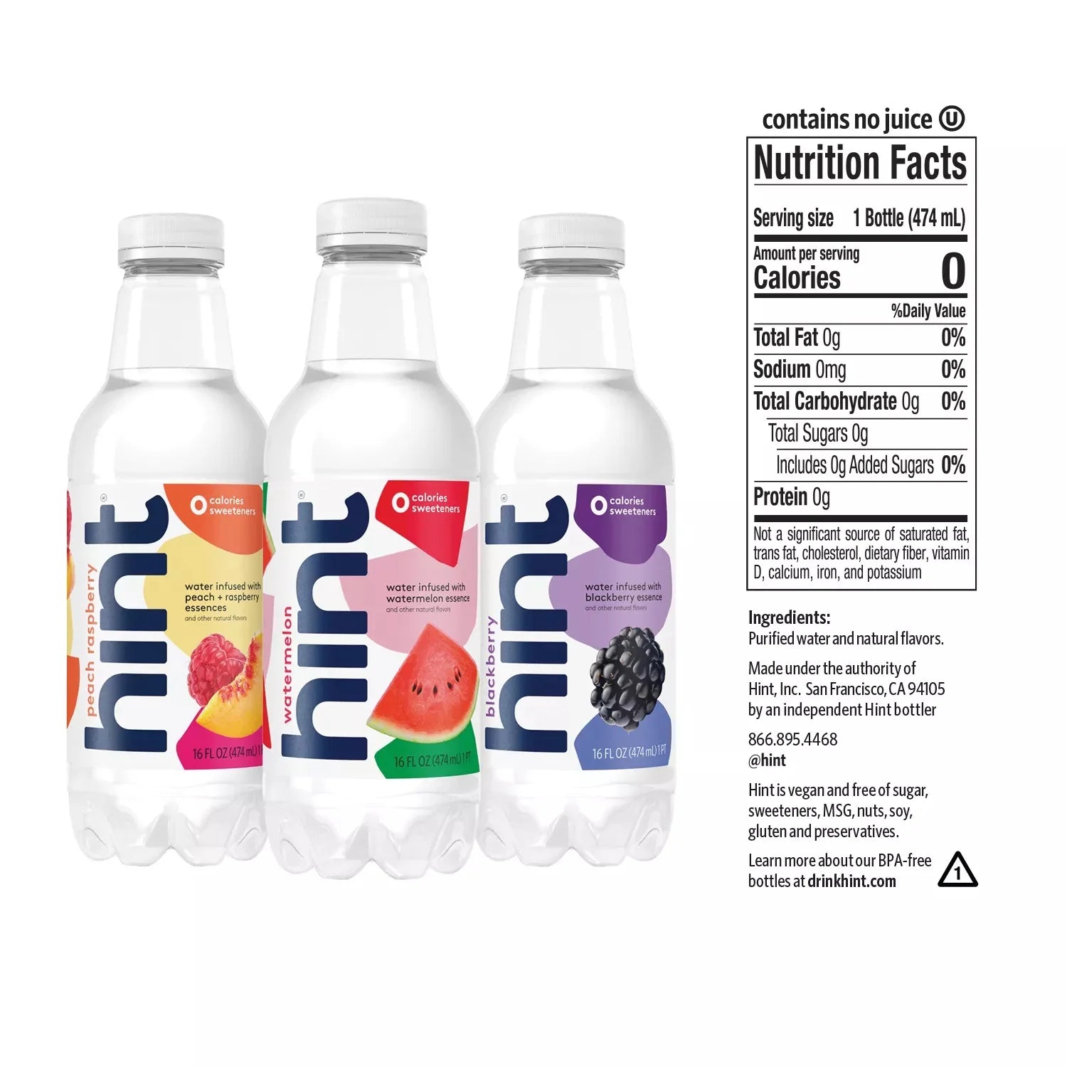 Hint Flavored Water Variety Pack, 16 Fluid Ounce (Pack of 18) J48745
