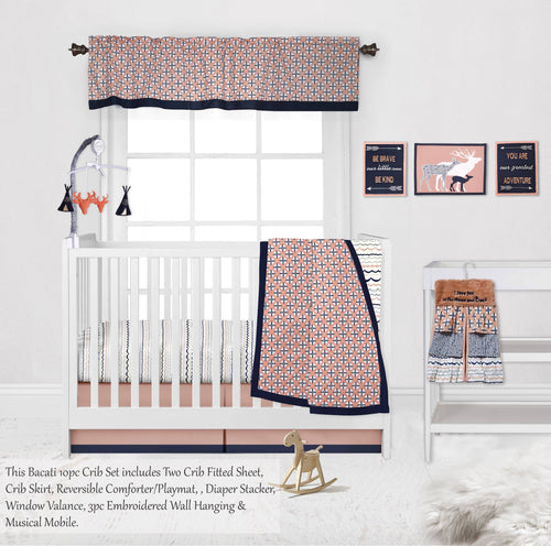 10-Piece 100% Cotton Percale Crib Bedding Set with 2 Crib Fitted Sheets P671896