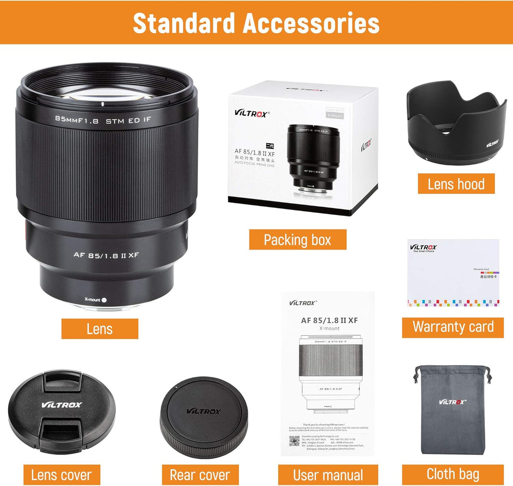 85mm f1.8 Mark II AF Portrait Fixed Focus Lens for Fuji X Mount Camera N109