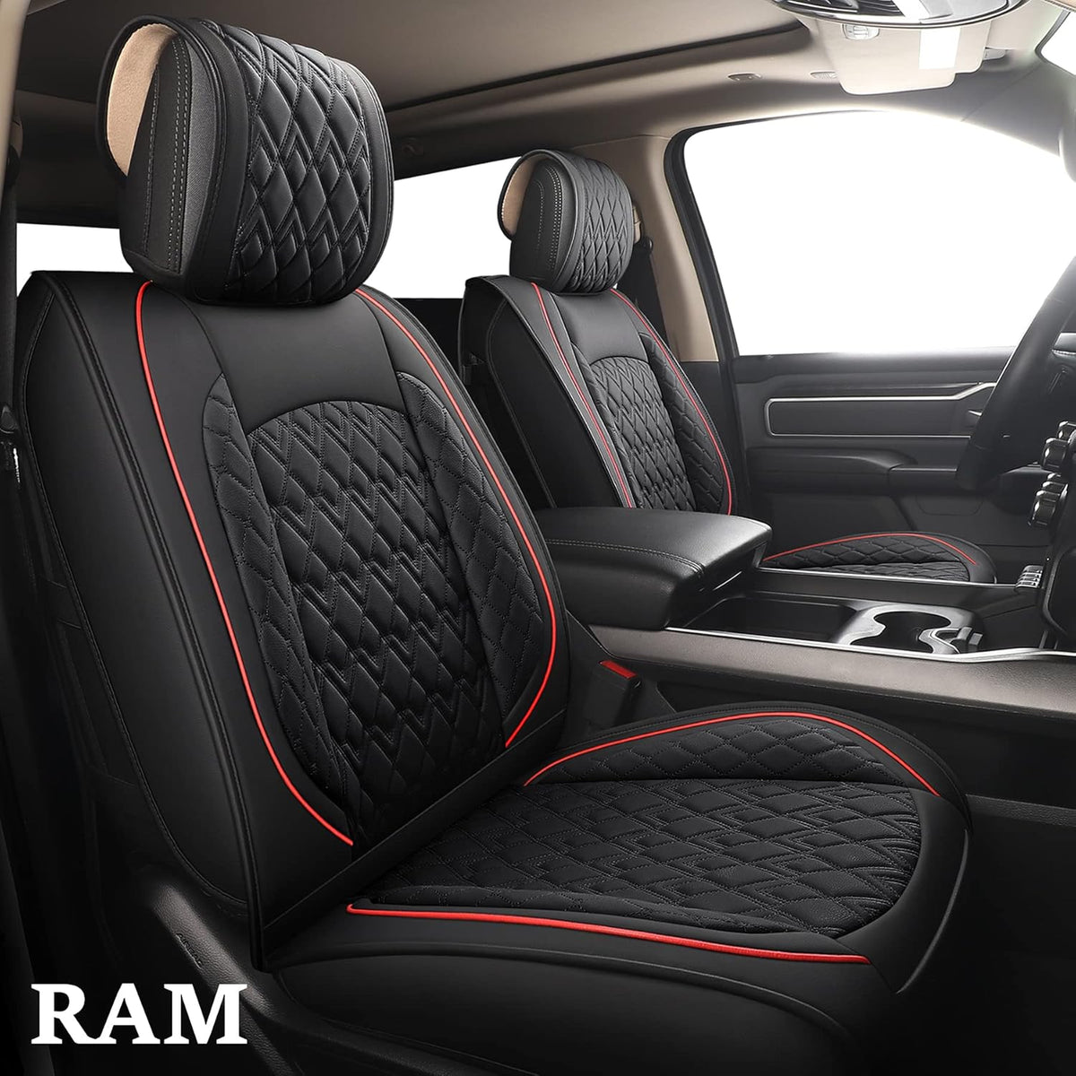 2 Pcs Front Waterproof Synthetic Leather Car Seat Covers W54624