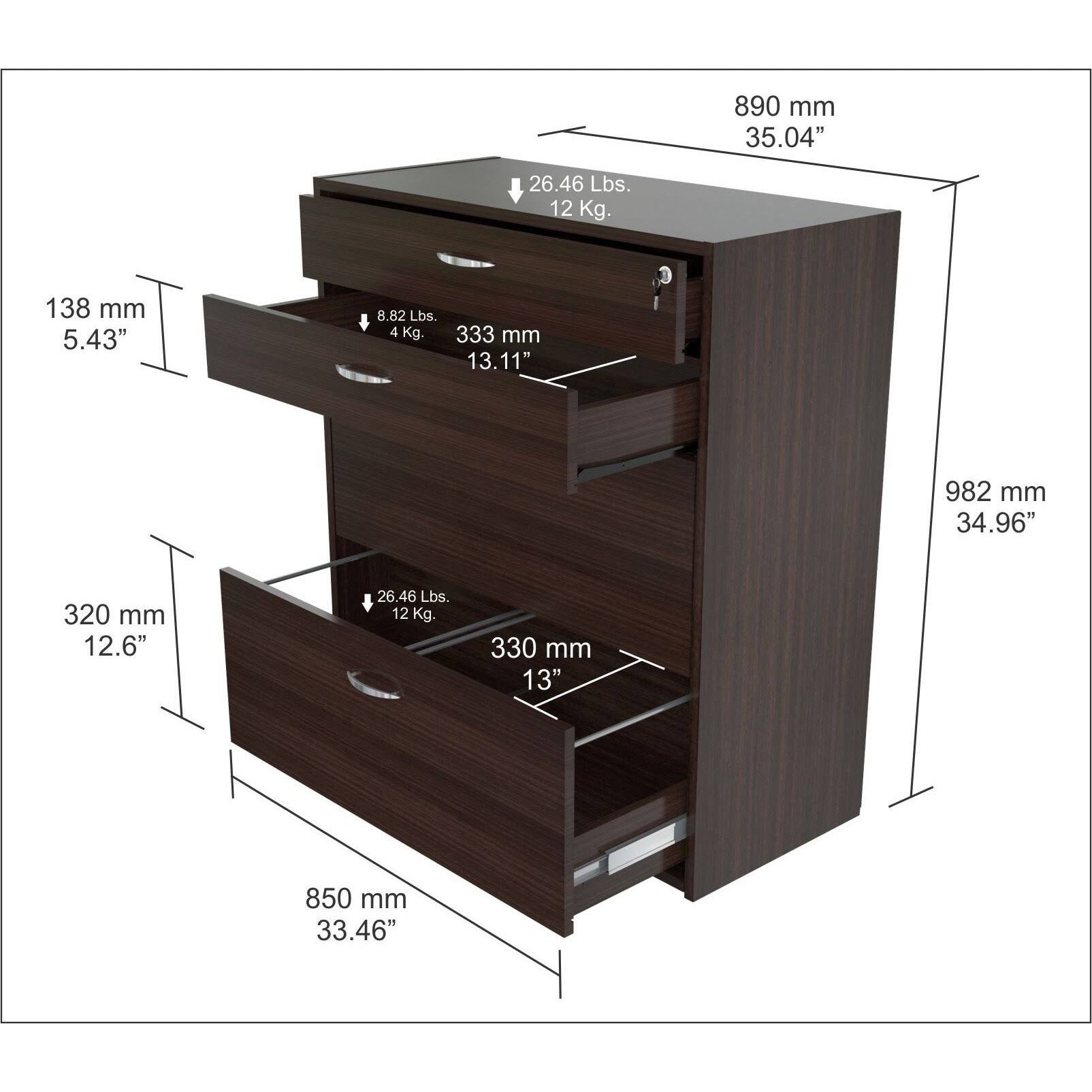 4 Drawer Storage Filing Cabinet J64877