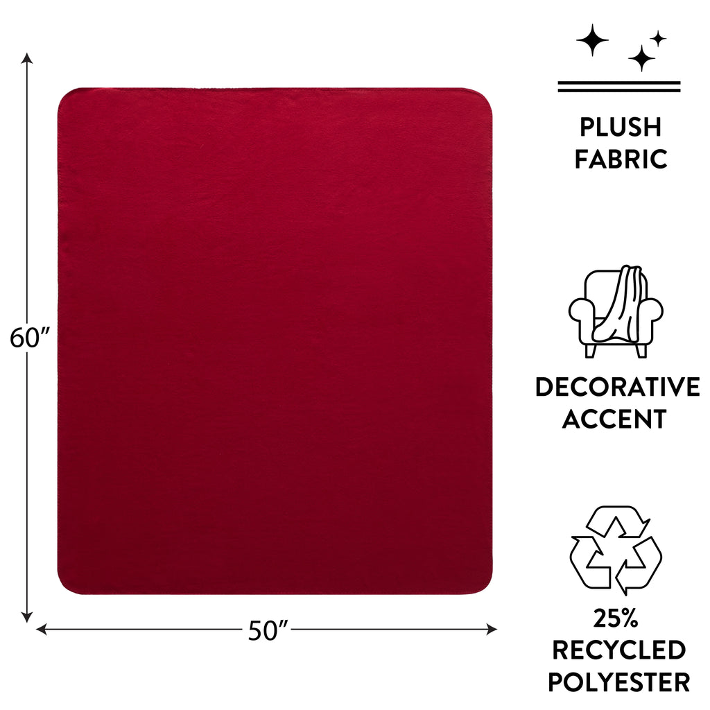 Red Plush Throw Blanket 50" x 60" V418651