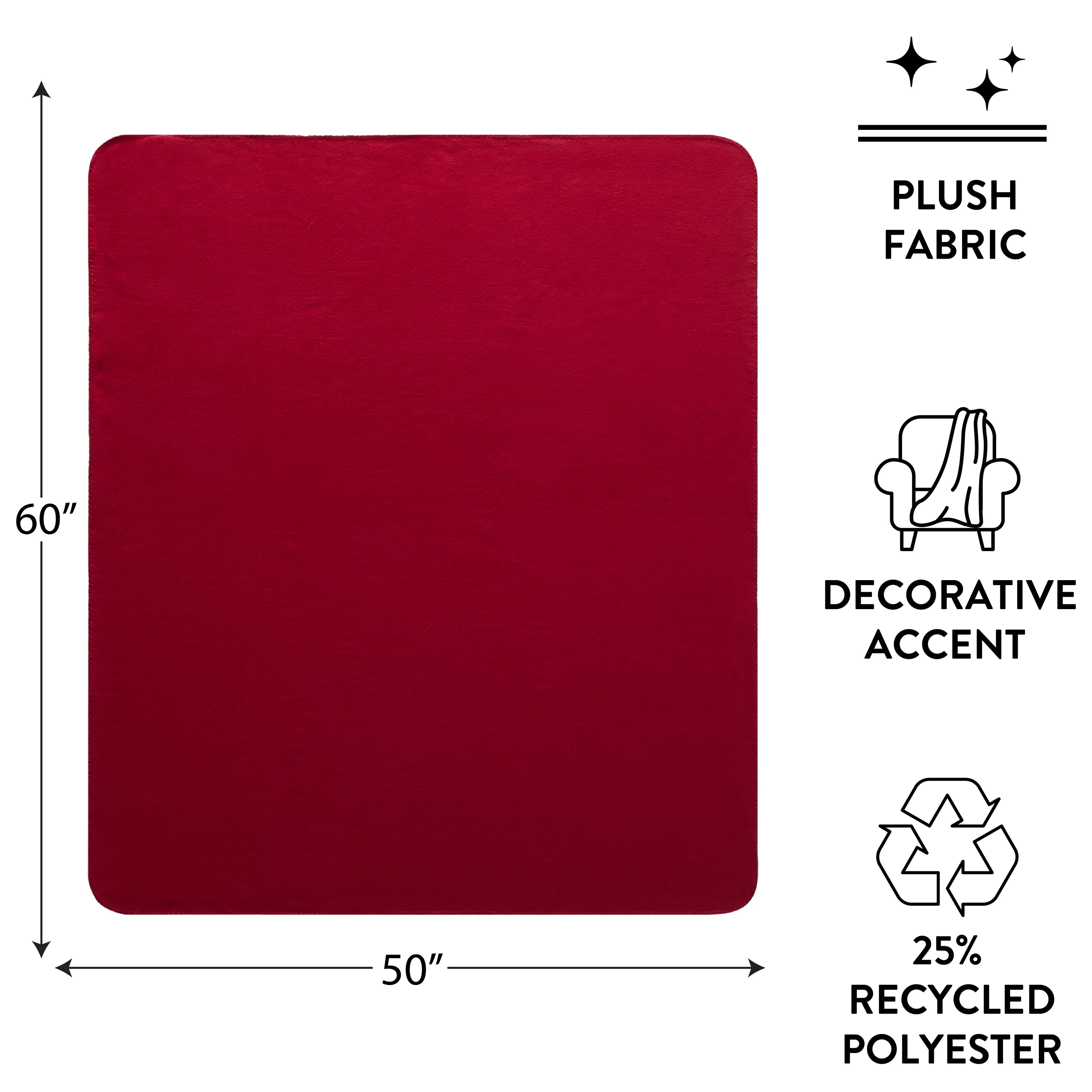 Red Plush Throw Blanket 50" x 60" V418651