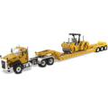 Cat Caterpillar CT660 Day Cab w/Lowboy Trailer & CB-534D XW Vibratory Asphalt Compactor 2 PC Set 1/50 Diecast Masters N9848