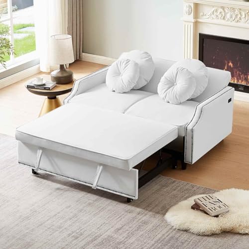 Beige Convertible Sofa Bed with Pull-Out Bed B781816