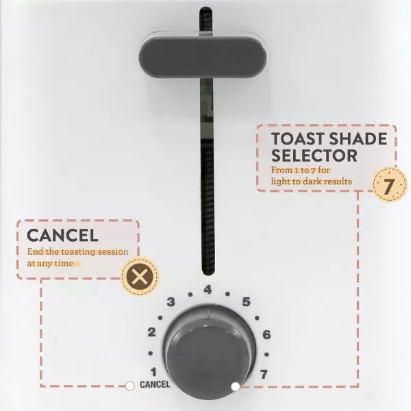White Cool Touch Toaster with Extra Wide 1.5" Slots I6240