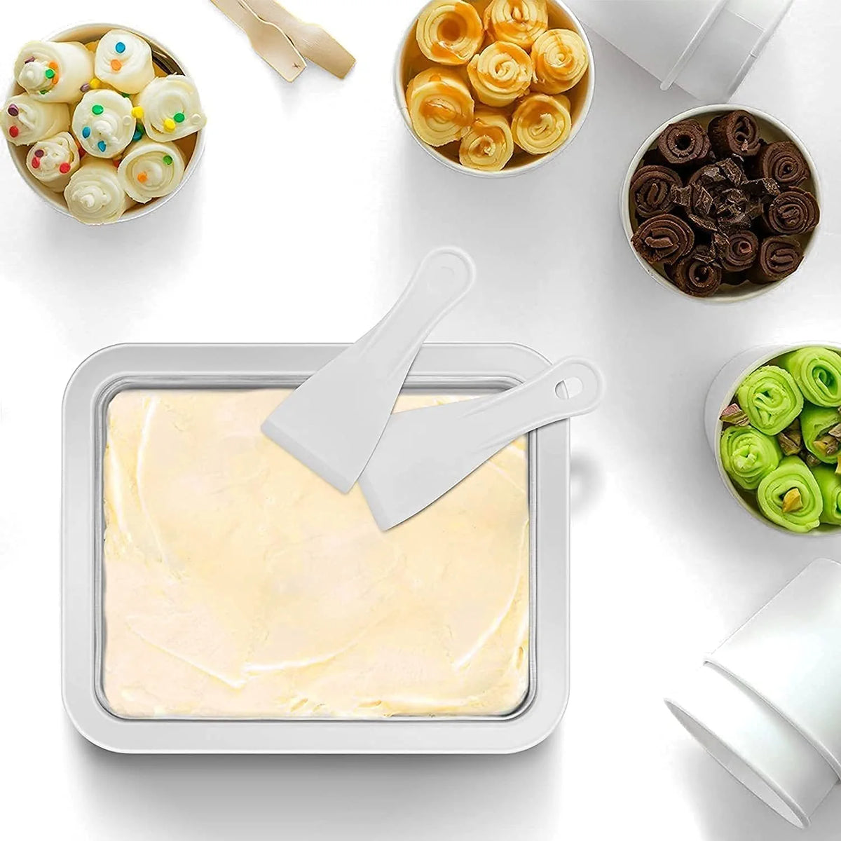 Ice Cream Roll Maker with 2 Spatulas Y41214