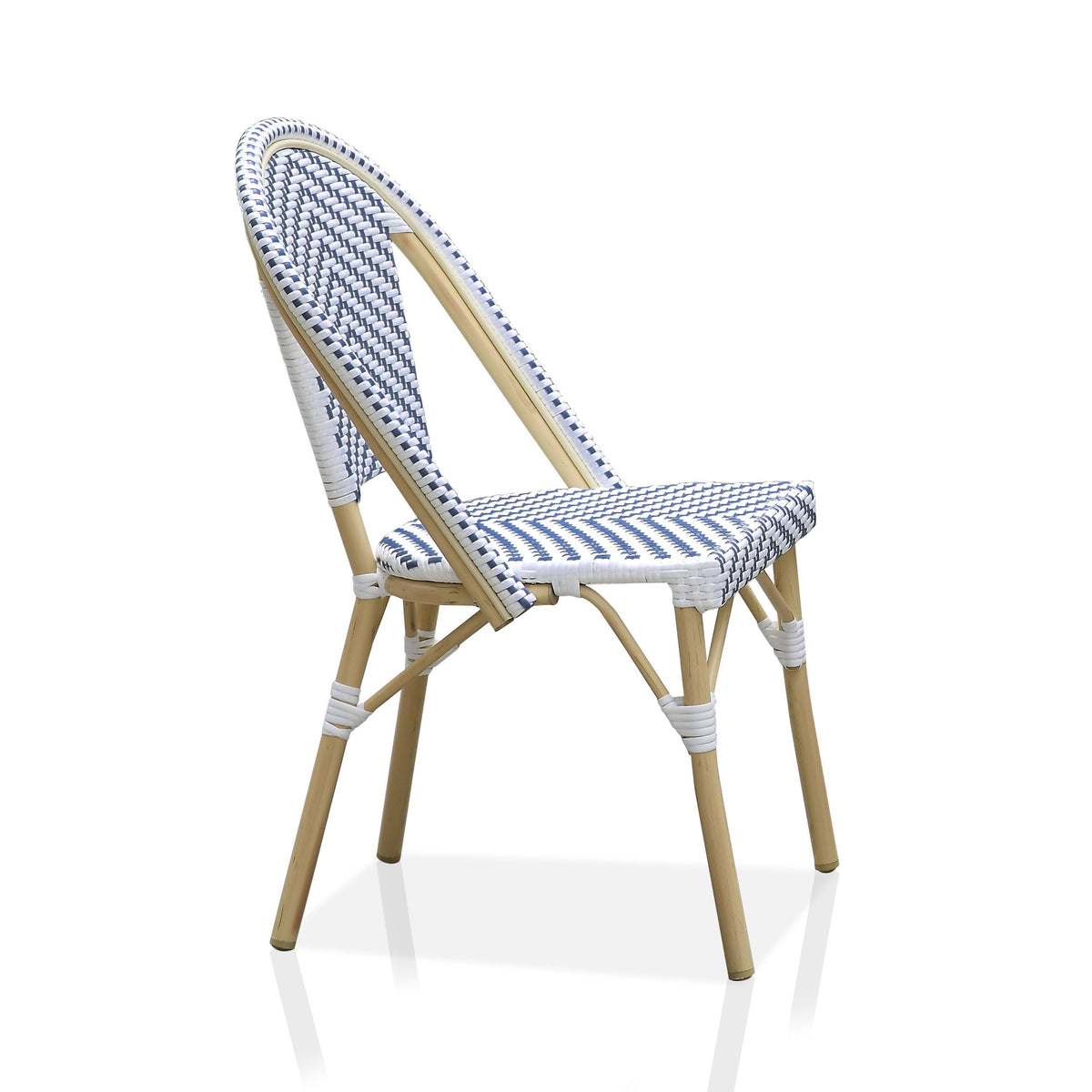 Natural Tone Patio Bistro Chairs (Set of 2) - Blue & White J5981