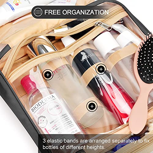 Navy Hanging Toiletry Bag with 8 Leak Proofing Silicone Bottle Covers Y40421