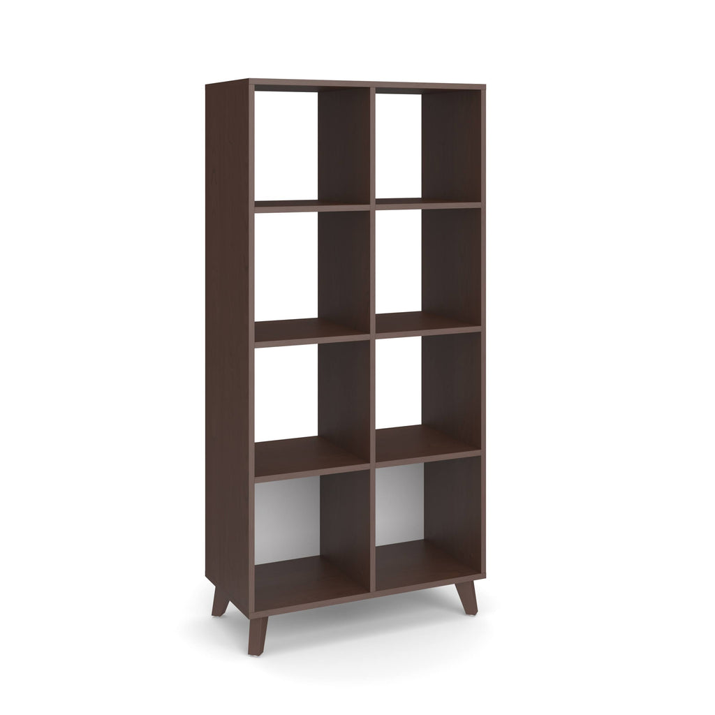 Walnut Cube Bookcase with Real Wood Feet T37177