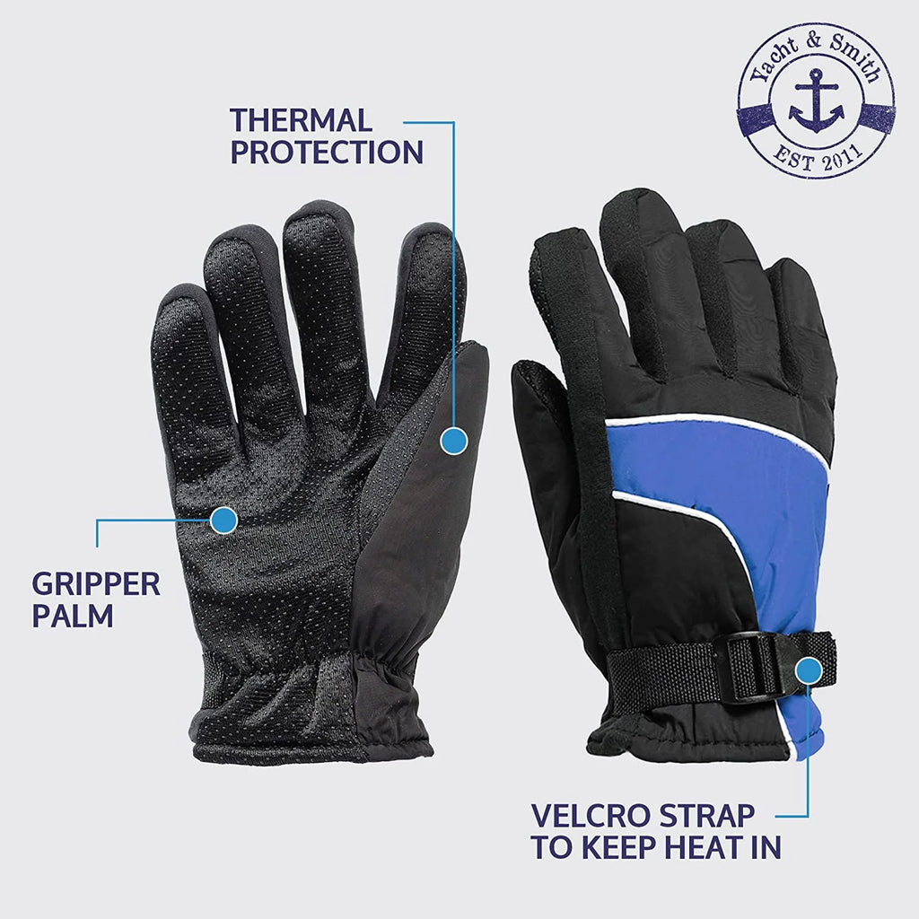 12 PACK Fleece Lined Water Resistant Kids Ski Gloves O38395