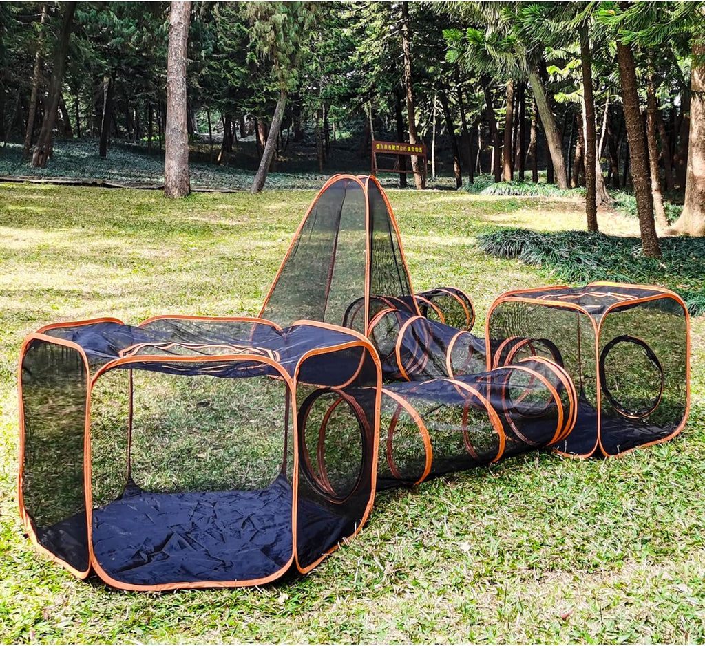 Outdoor Cat Enclosures, 6-in-1 Cat Tent with Cat Tunnel, Cat Playpen for Cats Rabbits Ferrets and Small Animals C698191