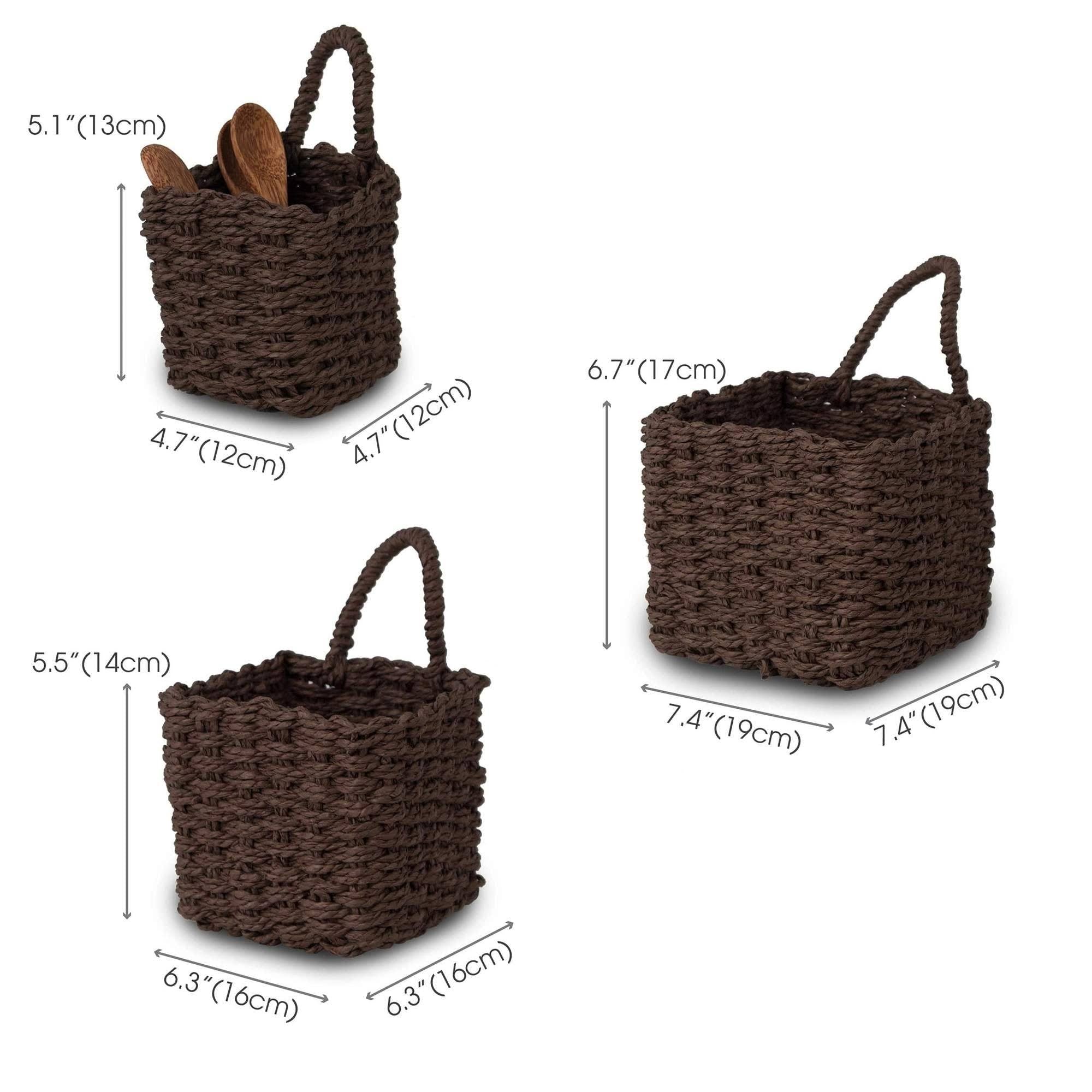 White Woven Wall Hanging Baskets P84658