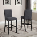 Gray Fabric Bar Stool with Nailhead Trim (Set of 2) D464