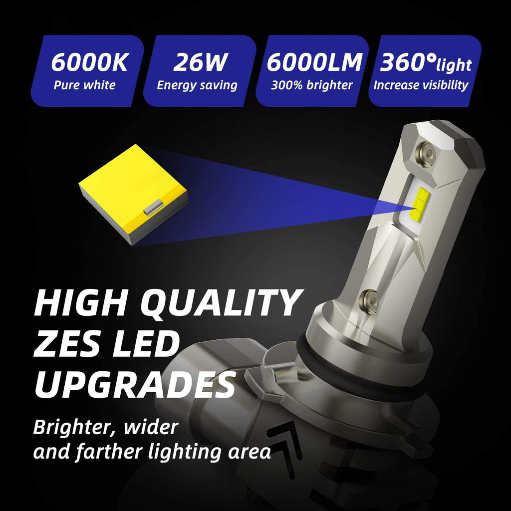 LED Headlight Bulb HB4, 12000LM 6000K White, Pack of 2 S979874