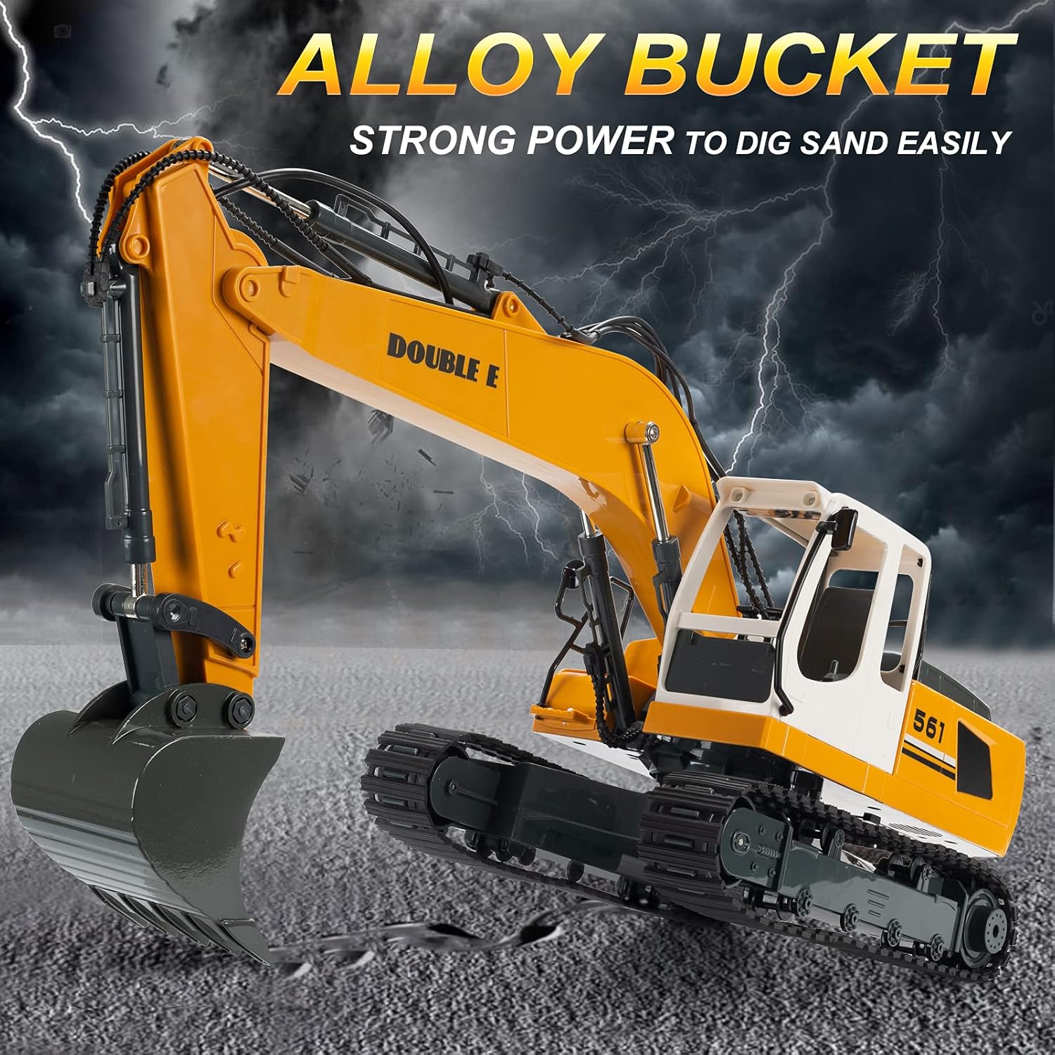 17 Channel RC Excavator Toy with Working Lights Pack of 2 V82875