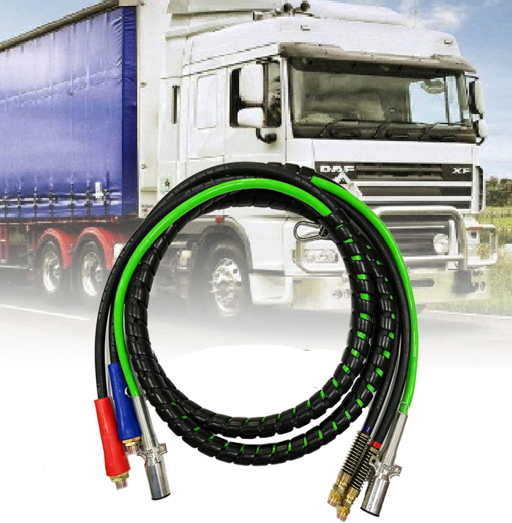 12Ft 3 in 1 ABS & Air Power Line Hose Wrap 7 Way Electrical Cable Assembly with Handle Grip C9114