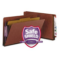Red Legal Size Classification Folders with Coated Fasteners, 10/Box B923