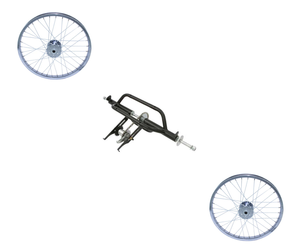 Black Trike Conversion Kit for 20 inch Bicycle with Two 20 inch Steel Wheel 36 Spoke L79971