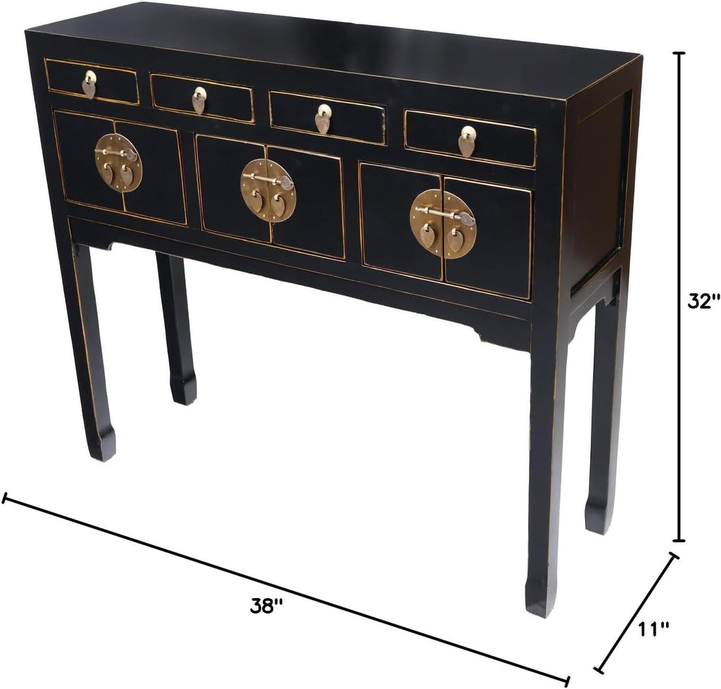 Black Lacquer Console Table J99216