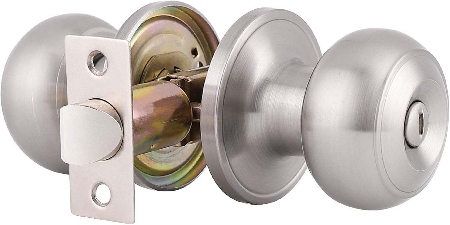 Black Matte Privacy Door Knobs, Thumb Turn Locking, 10 Pack C8905