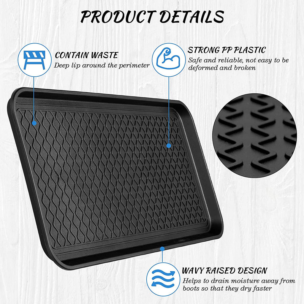 Black 24 x 16 x 1.2 Inch Waterproof Boot Tray D441